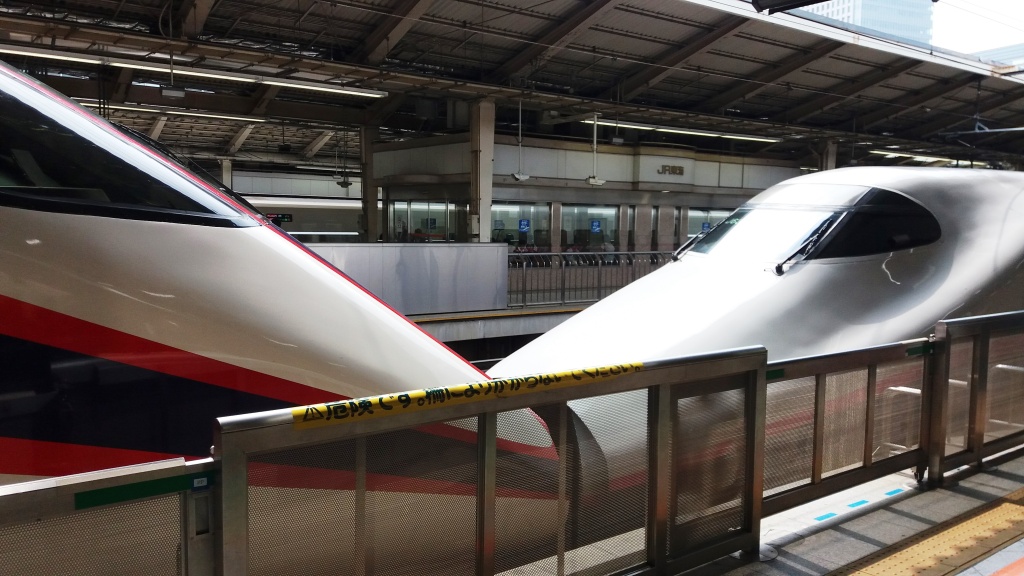 two Japan bullet trains